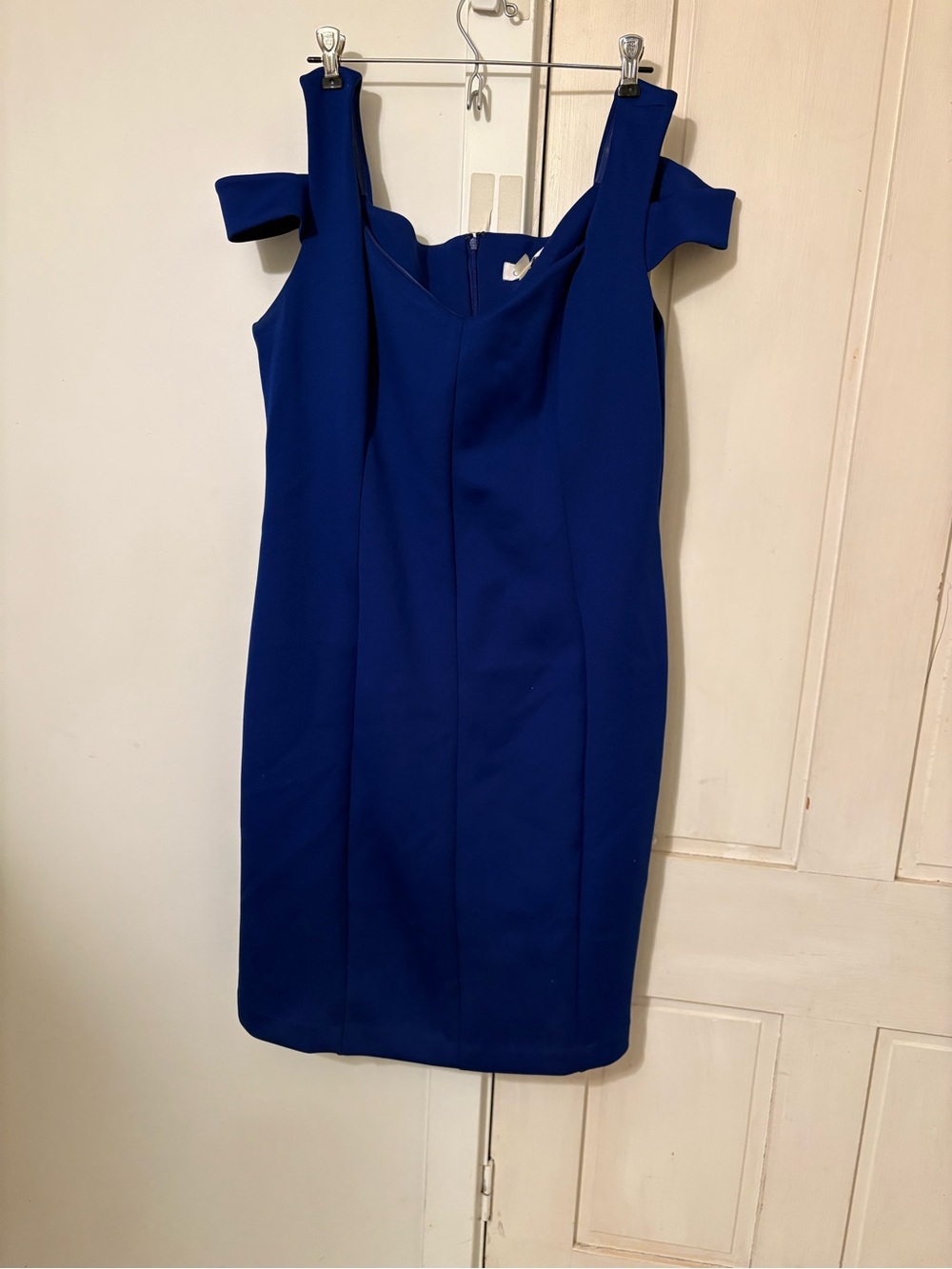 Calvin Klein Cold Shoulder Bodycon Dress in Royal Blue